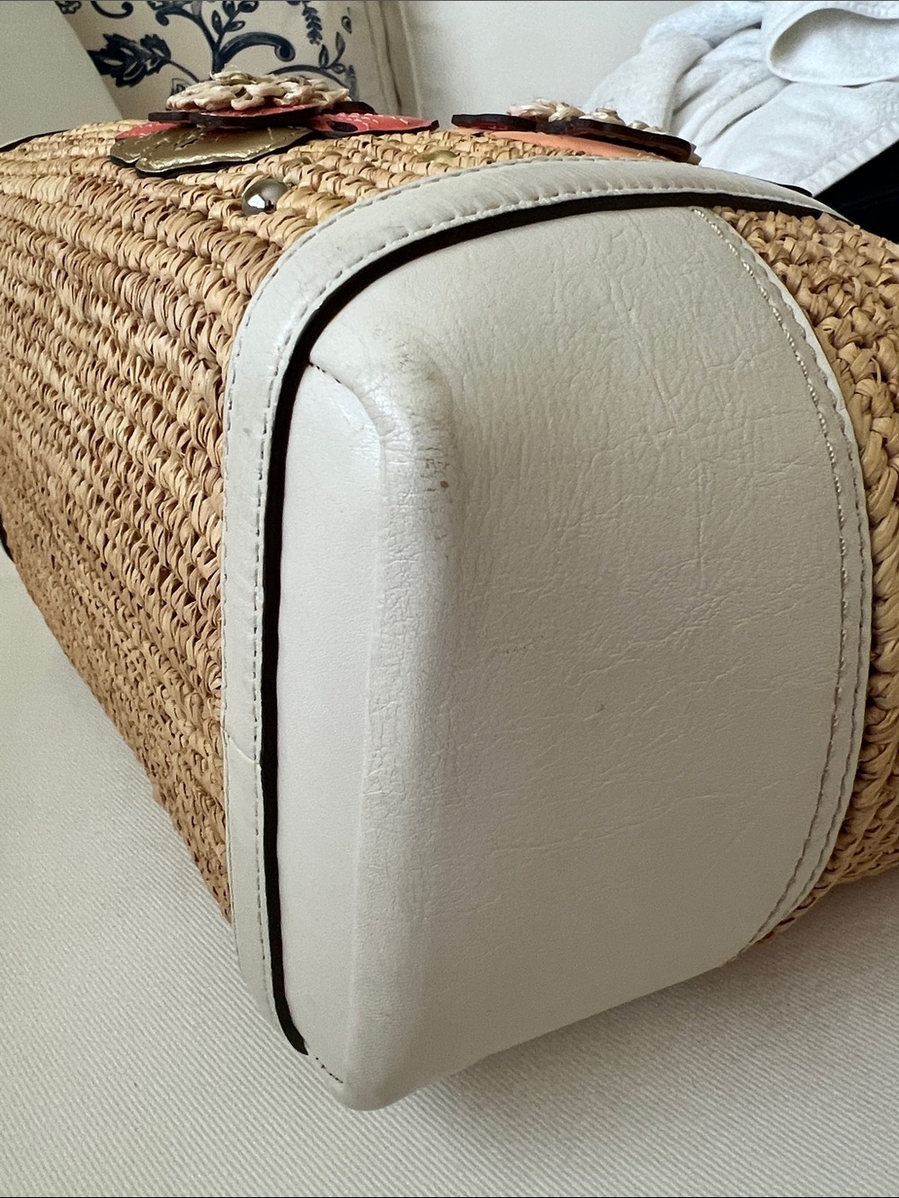 COACH Hamptons Weekend Straw Applique Tote Style 19347 - Picture 13 of 16